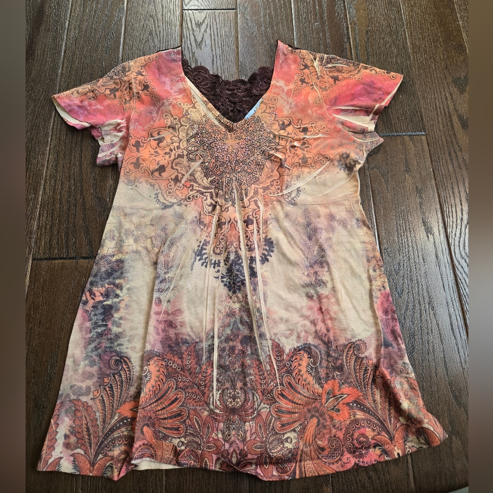 Unity World Wear Bohemian V-Neck Women Top - Multicolor